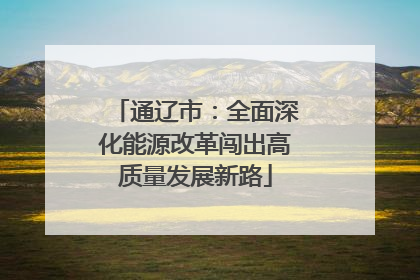 通辽市：全面深化能源改革闯出高质量发展新路