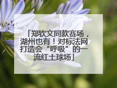 郑钦文同款赛场，湖州也有！对标法网打造会“呼吸”的一流红土球场