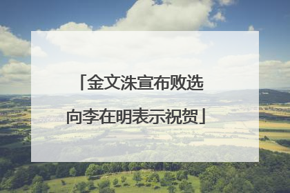 金文洙宣布败选 向李在明表示祝贺