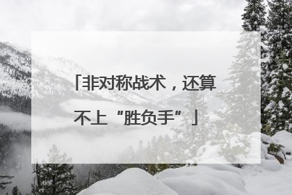 非对称战术，还算不上“胜负手”