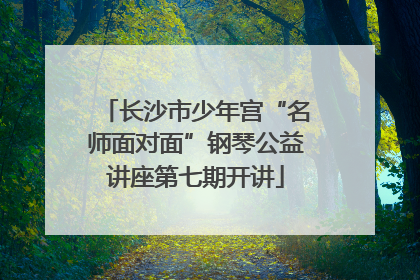 长沙市少年宫“名师面对面”钢琴公益讲座第七期开讲