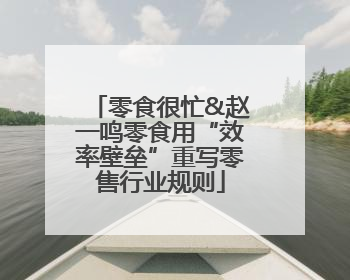 零食很忙&赵一鸣零食用“效率壁垒”重写零售行业规则