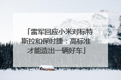 雷军回应小米对标特斯拉和保时捷：高标准才能造出一辆好车