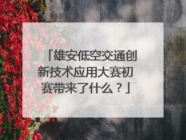 雄安低空交通创新技术应用大赛初赛带来了什么？
