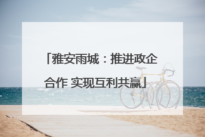 雅安雨城：推进政企合作 实现互利共赢