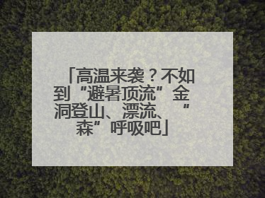 高温来袭？不如到“避暑顶流”金洞登山、漂流、“森”呼吸吧