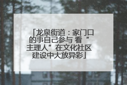龙泉街道：家门口的事自己参与 看“主理人”在文化社区建设中大放异彩