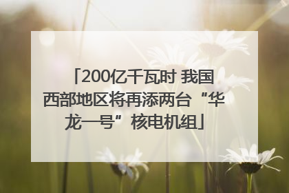 200亿千瓦时 我国西部地区将再添两台“华龙一号”核电机组
