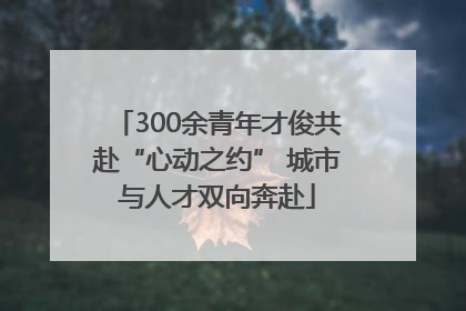 300余青年才俊共赴“心动之约” 城市与人才双向奔赴