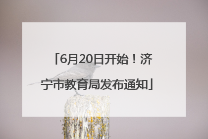 6月20日开始！济宁市教育局发布通知